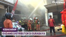 Gudang Dua Lantai Surabaya Hangus Terbakar