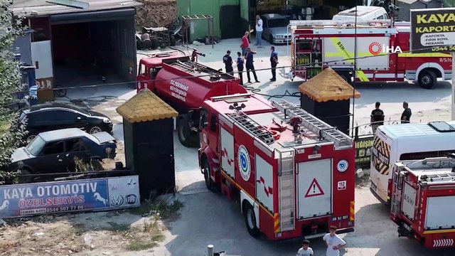 Aşırı ısınan camlar yangın çıkardı: Oto sanayideki yangın paniğe neden oldu