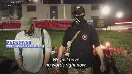 Makeshift memorial set up in tribute to Wagner chief Prigozhin in Saint Petersburg