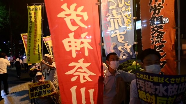 Fukuşima'daki radyoaktif atık suyu okyanusa boşaltan Japonya protesto edildi