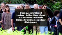 Obsèques de Gérard Leclerc : Julien Clerc digne aux côtés de sa femme Hélène Grémillon et de leur fils Léonard