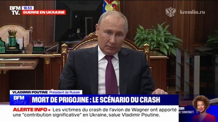 Crash en Russie/Evgueni Prigojine: Vladimir Poutine présente "ses sincères condoléances à toutes les familles des personnes qui étaient à bord et qui sont mortes"