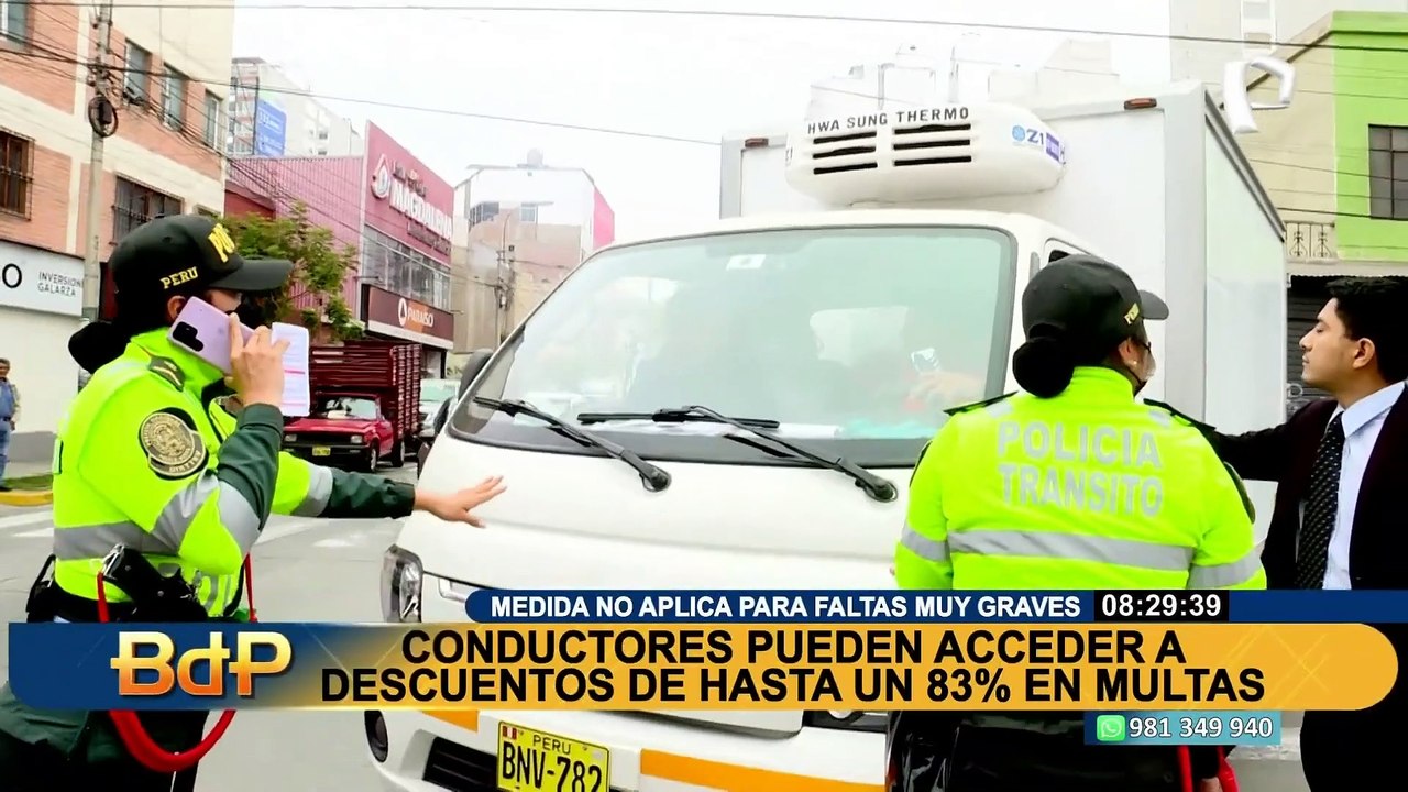 MTC: conductores pueden acceder a descuentos de hasta 83% en multas que no sean muy graves