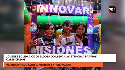 Jóvenes solidarios de Eldorado llevan asistencia a barrios carenciados