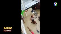 Madre e hijos con el agua al cuello en medio de tormenta Franklin | El Show del Mediodía