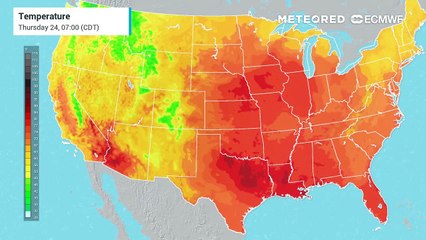 High temperatures in the central United States