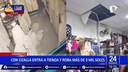 Hábil ladrón ingresó por el techo de un negocio y se robó más de S/3 mil y varias prendas de vestir