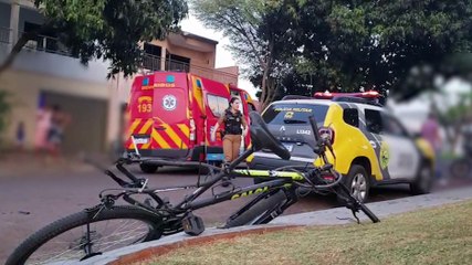 Ciclista fica ferido em acidente na Rua Odontologia esquina com Rua Academia