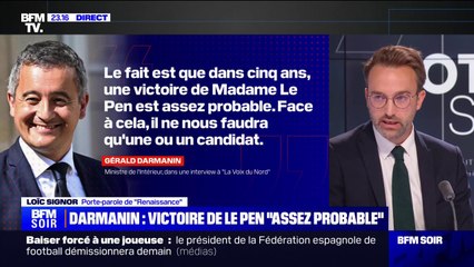 Candidature de Gérald Darmanin en 2027: "Les ambitions doivent passer derrière les missions", pour Loïc Signor (porte-parole de Renaissance)