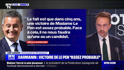 Candidature de Gérald Darmanin en 2027: "Les ambitions doivent passer derrière les missions", pour Loïc Signor (porte-parole de Renaissance)