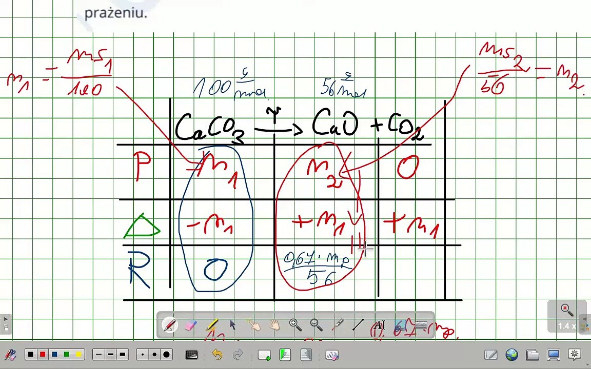 STECHIOMETRIA W otwartej probówce poddano prażeniu mieszaninę CaCO3 i CaO ...#chemia #chemistry