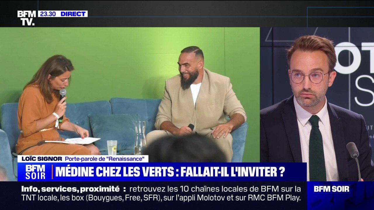 Médine invité par EELV: "La faute d'Europe Écologie-Les Verts, c'est d'inviter, maintenir et de ne pas demander des excuses publiques à Médine", pour Loïc Signor (porte-parole de Renaissance)