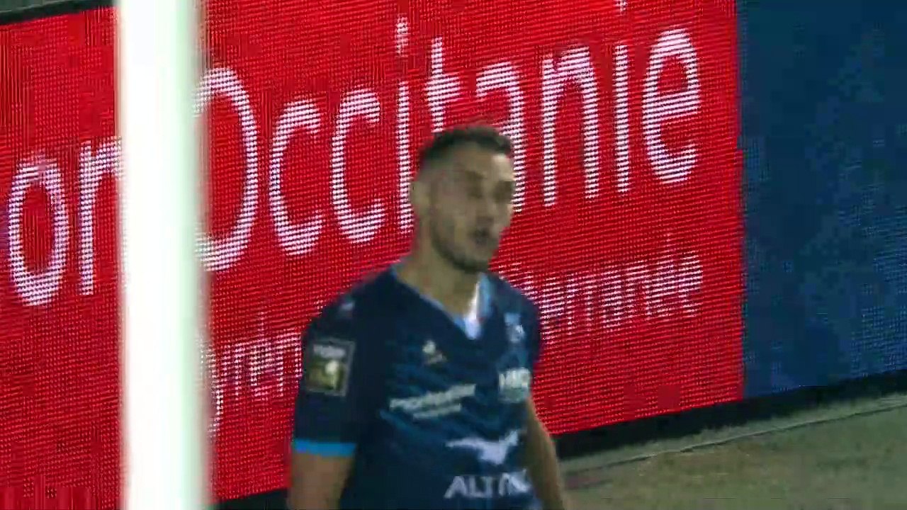 TOP 14 - Essai de Thomas DARMON (MHR) - Montpellier Hérault Rugby - Stade Rochelais - Saison 2023-2024