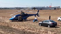 Hattat'ın helikopteri tarlaya zorunlu iniş yaptı