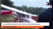 Una avioneta con dos tripulantes se estrelló en Eldorado