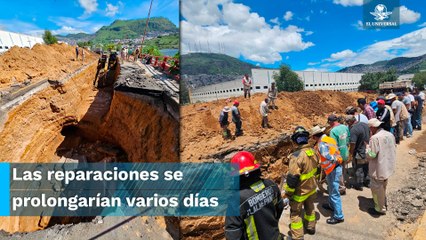 Fuga de agua provoca socavón de 12 metros de profundidad en Tlalnepantla