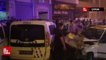 Çorum'da polis aracına otomobil çarptı: 1'i polis 3 yaralı