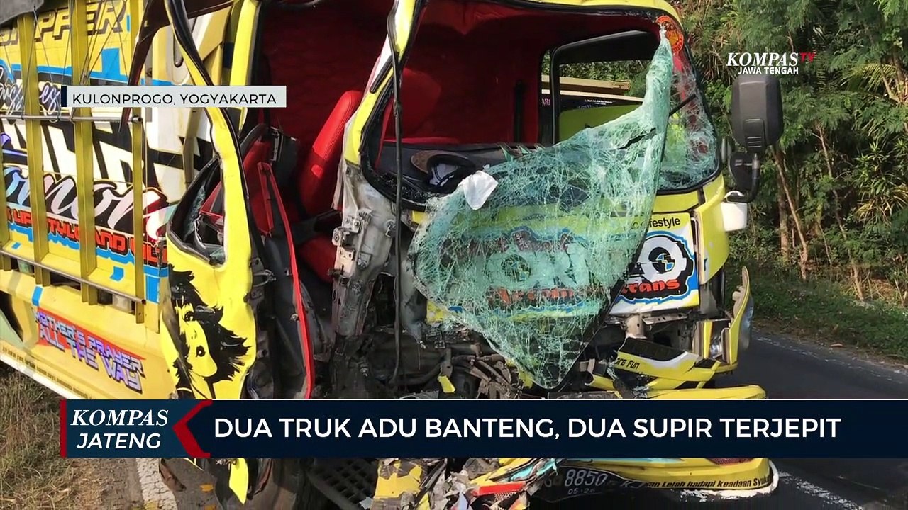 Dua Truk Adu Banteng Di Kulonprogo, Dua Supir Terjepit - Video Dailymotion