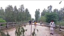 रामपुर: लगातार तेजी से बढ़ रहा नदी का जलस्तर, पुल हुआ क्षतिग्रस्त