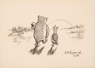 Long-lost Winnie the pooh sketch found in tea towel
