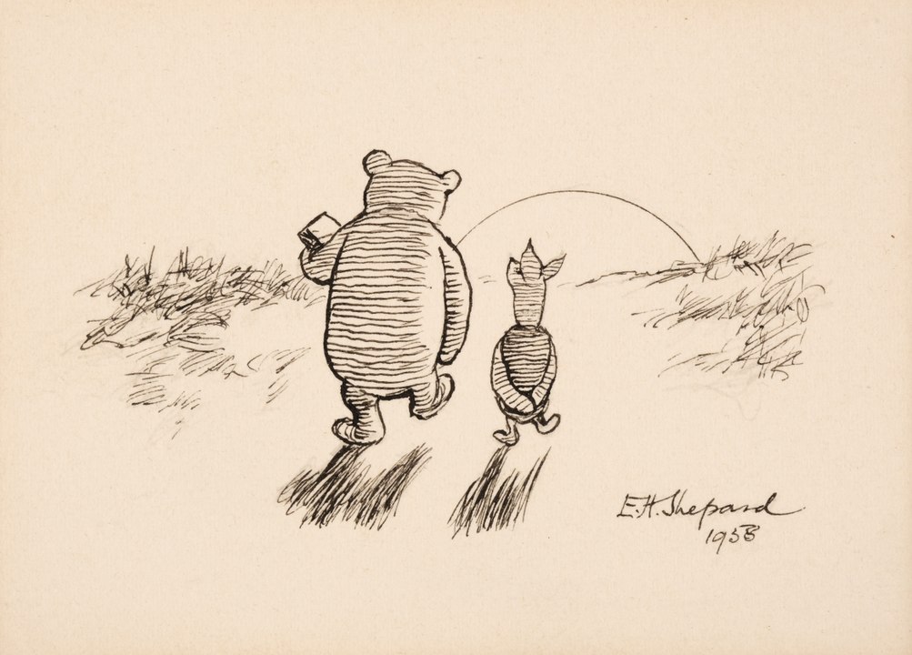 Long-lost Winnie the pooh sketch found in tea towel