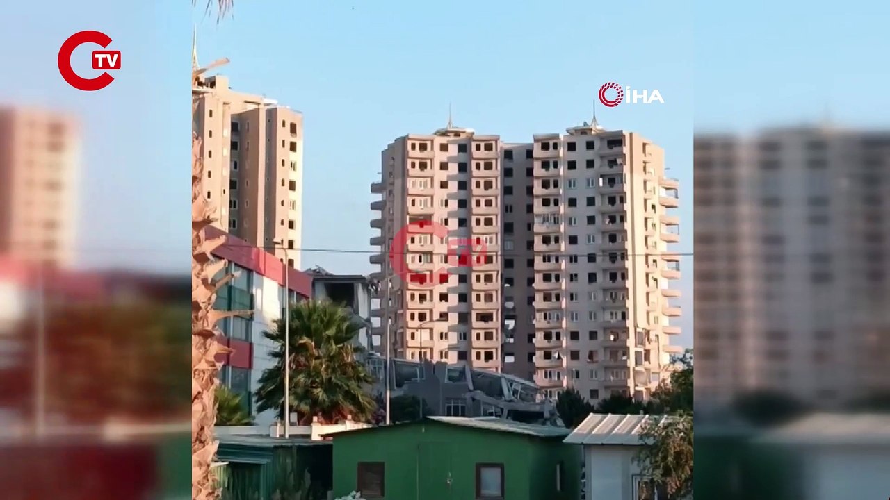 Hatay'da 'dinamitle' patlatılan 16 katlı devasa...