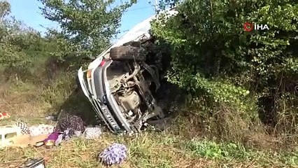 Fındık işçilerini taşıyan minibüs devrildi: 7 yaralı