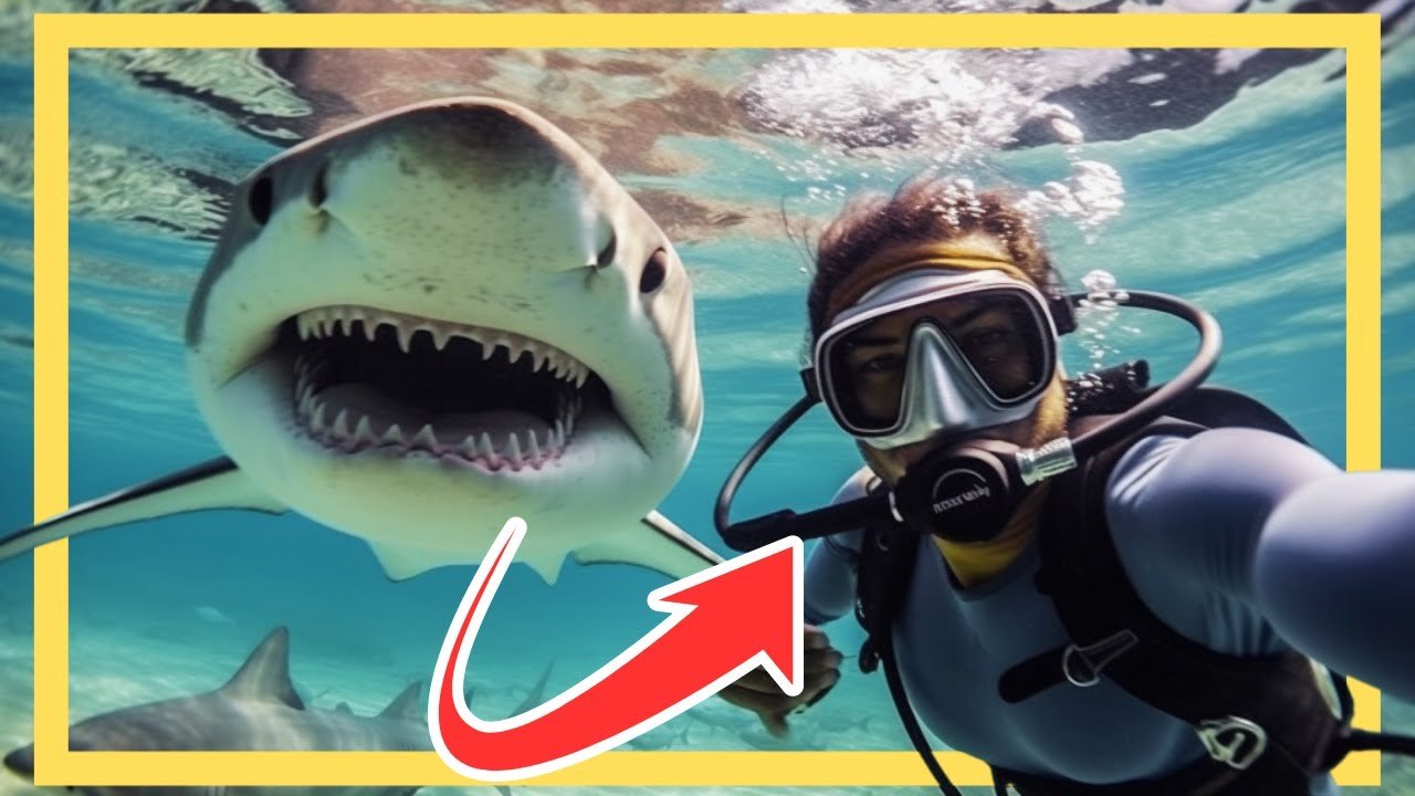 Wilder Hai erkennt den besten Freund des Menschen, nachdem er getrennt wurde