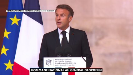 L'éloge funèbre d'Emmanuel Macron lors de l'hommage national au général Georgelin