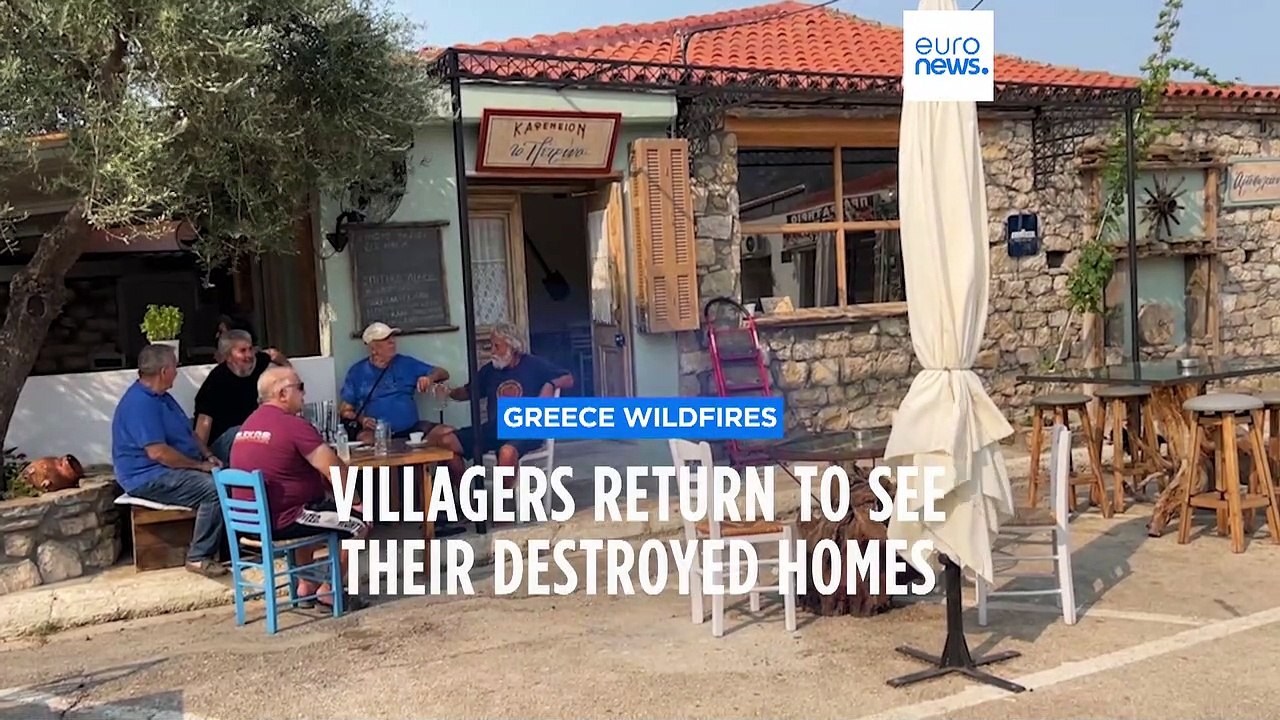 ‘My house was totally burnt’: Greek villagers return home to see damage caused by wildfires