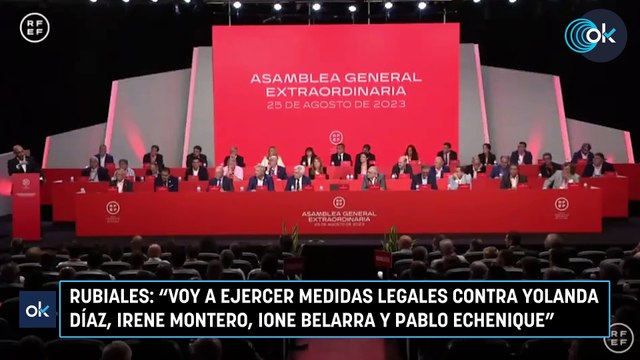 Rubiales: Voy a ejercer medidas legales contra Yolanda Díaz, Irene Montero, Ione Belarra y Pablo Echenique