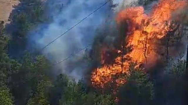 Çanakkale’deki yangının başlangıç anı kameralarda