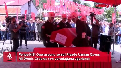 Pençe-Kilit Operasyonu şehidi Ordu'da son yolculuğuna uğurlandı