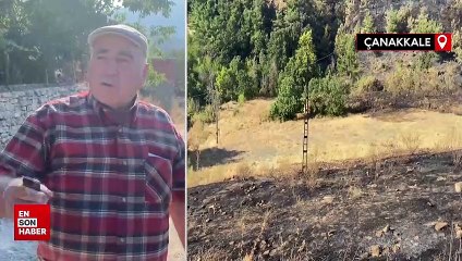 Çanakkale'deki orman yangınının çıktığı ilk anlar görüntülendi