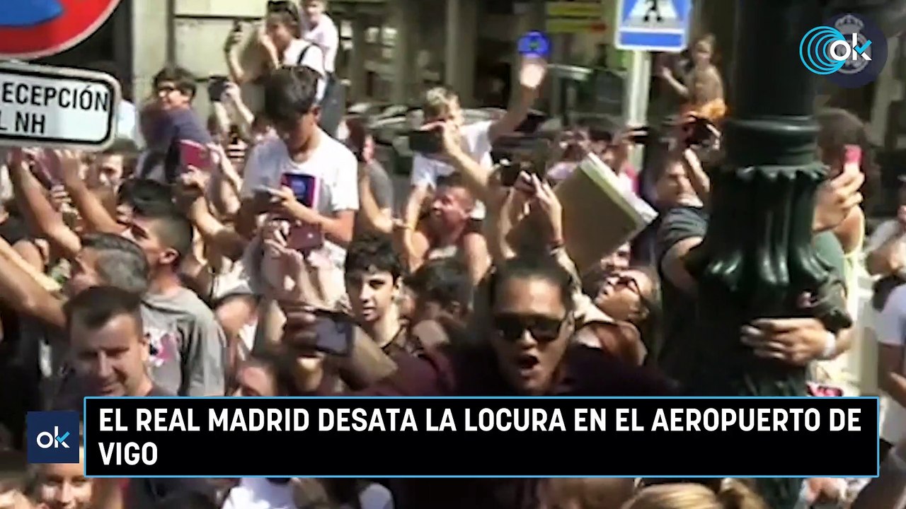 El Real Madrid desata la locura en el aeropuerto de Vigo