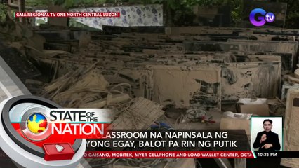 Ilang classroom na napinsala ng Bagyong Egay, balot pa rin ng putik | SONA