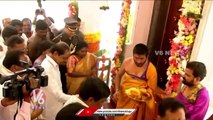 KCR and Governor Tamilisai Offers Special Prayers To Goddess Pochamma At Secretariat _   V6 News