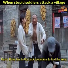 Funny battle between villagers and invaders