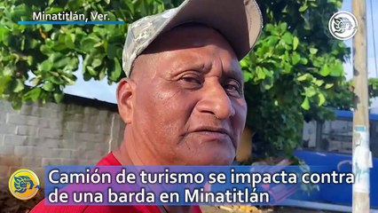 Camión de turismo se impacta contra de una barda en Minatitlán; ¿hubo lesionados?