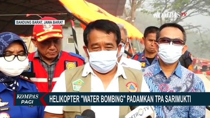 Padamkan Kebakaran TPA Sarimukti BNPB Terjunkan Helikopter Water Bombing