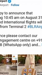 Bengaluru airport's T2 to handle international operations from August 31 #shorts #news