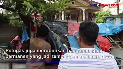 Polisi Kembali Gerebek Narkoba di Kampung Bahari, Hancurkan Bangunan yang Dijadikan Tempat Pemakaian