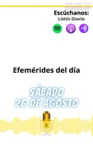 EFEMÉRIDES | SÁBADO 26 DE AGOSTO 2023