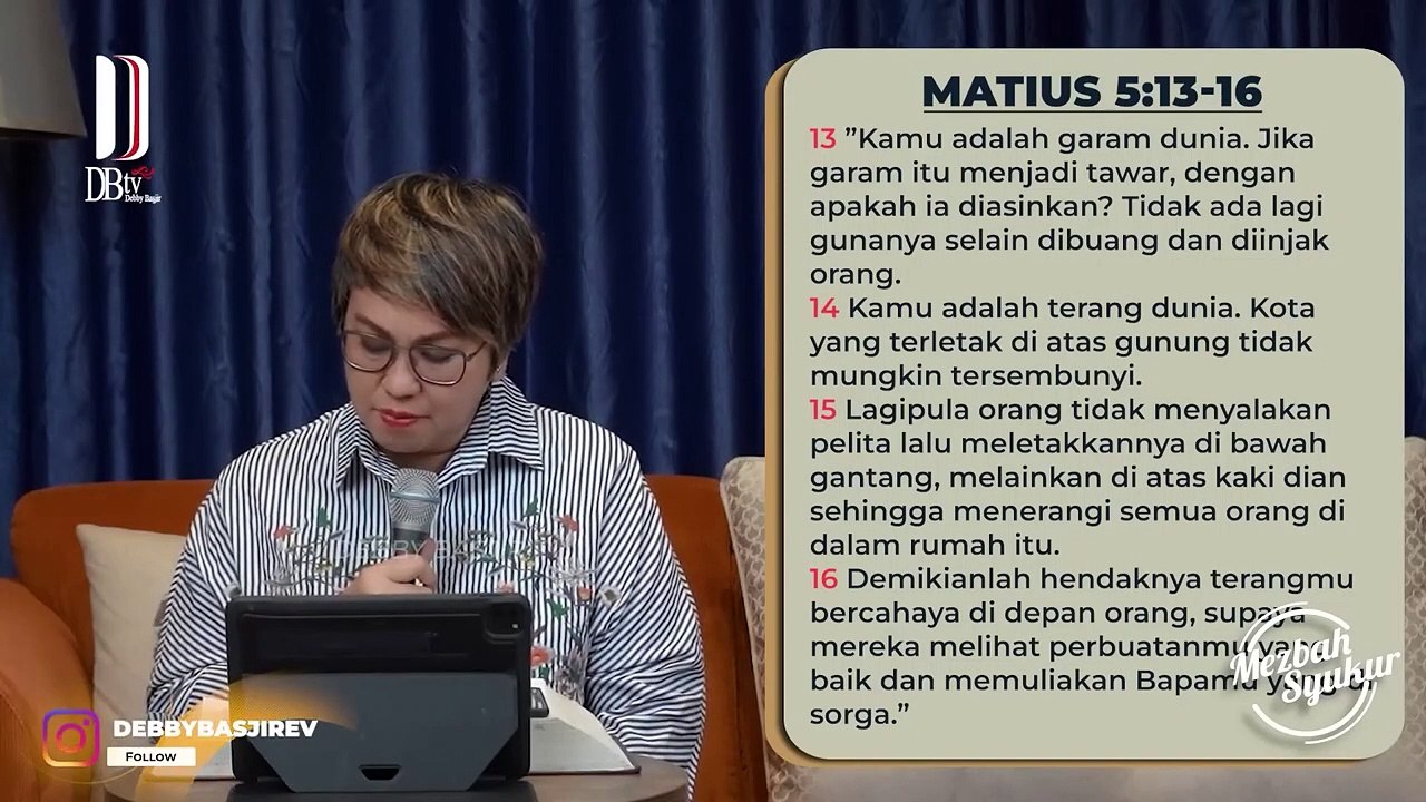 Matius 5 ayat 13 - Debby Basjir #debbybasjir - video Dailymotion