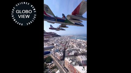Cameras on acrobatic military aircraft (Pov - point of view) - Frecce Tricolori in Bari