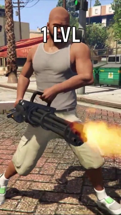 1 LVL Minigun vs 50 LVL Minigun vs 100 LVL Minigun #shorts
