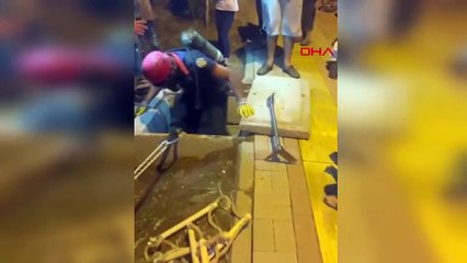 Diyarbakır'da Mahsur Kalan Yavru Kedi İtfaiye Ekipleri Tarafından Kurtarıldı