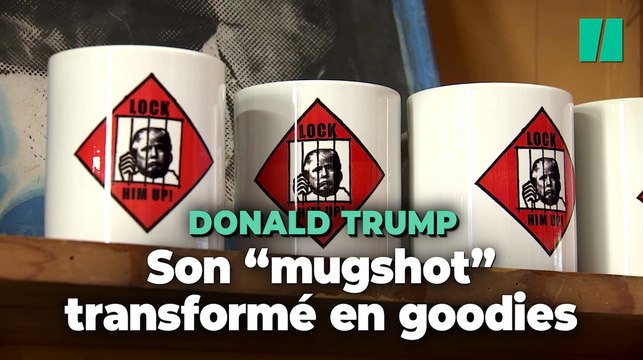 Le mugshot de Donald Trump transformé en goodies