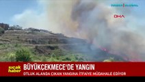 İstanbul Büyükçekmece'de yangın: Alevler binalara yaklaşıyor