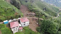 Rize’de heyelan sonrası hasar tespiti: 13 köy etkilendi